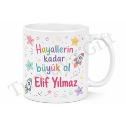 Çocuğa Hediye İsme Özel Baskılı Kupa Bardak Kişiye Özel Tasarım