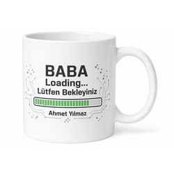 Baba Loading Yazılı Teknoloji Temalı Kupa Bardak Babalar Günü Hediye