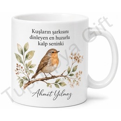 Kuş Sever Baba Doğa Temalı Kupa Bardak Babalar Günü Hediye Özel Tasarım