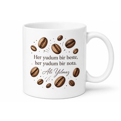 Baristalara Özel Kahve Çekirdeği Desenli Tasarım Kupa Bardak Hediye