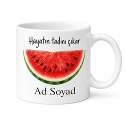 Karpuz Dilimi Tasarımlı Ferahlatıcı Seramik Kupa Bardak Hediye