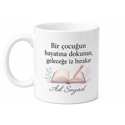 Öğretmenler İçin Motivasyon Kupası Özel Tasarım Baskılı Porselen Kupa Bardak Hediye