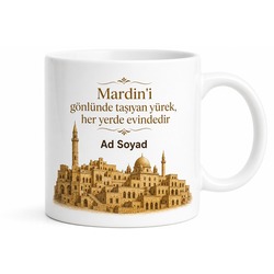 Mardinli Hemşehriye Özel İsimli Baskılı Kupa Bardak Mardin Hediye