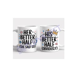 Mizahi Çift Kupası Seti - Her Better Half ve His Better Half