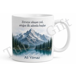 Dağ Manzarası Baskılı Kupa Bardak Doğa Temalı Özel Tasarım Hediye