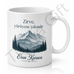 Dağcıya Hediye İsme Özel Baskılı Kupa Bardak Dağcılık Sevenlere Hediye