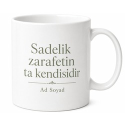Tek Renk Sade Tasarım Özel Baskılı Porselen Kupa Bardak Hediye