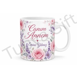 Anneler Günü Hediyesi İsme Özel Baskılı Kupa Bardak Sublimation Anne Hediye