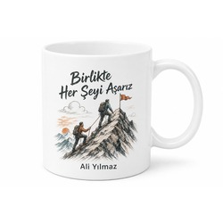 Birlikte Her Şeyi Aşarız Dağ Tırmanışı Çizimli Hedef Ortağım Kupası Hediye