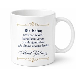 Eksiksiz Baba Yazılı Özel Kupa Bardak Babalar Günü Hediyesi