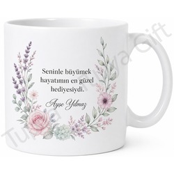 Abla İçin Mesajlı Hediyelik Baskılı Kupa Bardak Kardeş Hediyesi
