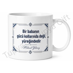 En Güçlü Baba Yazılı Kupa Bardak Babalar Günü Özel Tasarım Hediye