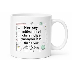 İsme Özel Perfeksiyonist Yazılı Komik Kupa Bardak Esprili Hediye
