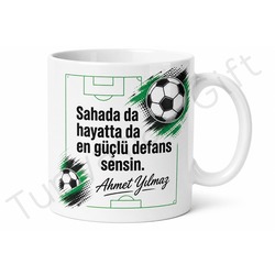Futbol Aşığı Baba Temalı Kupa Bardak Babalar Günü Hediyesi Özel Tasarım