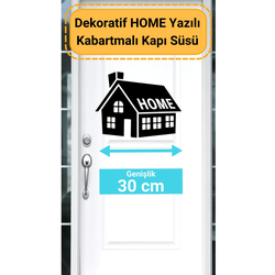 30 cm Genişliğinde Dekoratif HOME Yazılı Kabartmalı Kapı Süsü - Şık ve Modern Tasarım