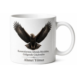 Kartal Baba Yazılı Yüce Tasarım Kupa Bardak Babalar Günü Hediyesi