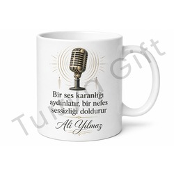 Radyocu Hediyesi Kişiye Özel Baskılı Kupa Bardak Radyo Spikeri Hediye