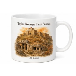 Kırklareli Pınarhisar Kalesi Kireçtaşı Mağaraları Trakya Tarihi Kahve Kupası Hediye