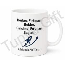 Girişimci Ruhu Yazılı Kişiye Özel Baskılı Kupa Bardak Hediye