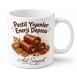 Pestil Yiyenlere Özel Gümüşhane Pestili Cevizli Pestil Temalı Kupa Bardak Hediye