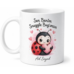 Snuggle Bug Temalı Sokulmayı Seven İngilizce Çay Kupası Hediye Bardak
