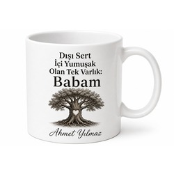 Dışı Sert İçi Yumuşak Baba Yazılı Kupa Bardak Babalar Günü Hediye