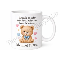 En Tatlı Baba Yazılı Kupa Bardak Babalar Günü Hediye Özel Tasarım