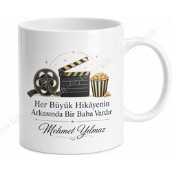 Sinema Sever Baba Yazılı Kupa Bardak Babalar Günü Özel Hediye