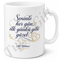 Dünyanın En İyi Kocası Yazılı Baskılı Kupa Bardak Eşe Hediye