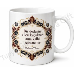 Dede İçin Karışık Desenli Baskılı Kupa Bardak Anlamlı Hediye Özel Tasarım