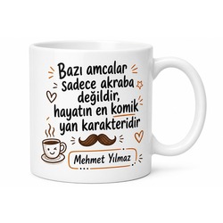 Amca İçin Özel Tasarım Seramik Baskılı Kupa Bardak Esprili Hediye