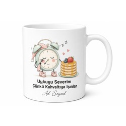 Uykuyu Severim Baskılı Zaman Makinesi Kahve Kupa Bardak Hediye