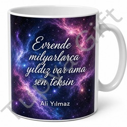 Nebula Desenli Kişiye Özel Baskılı Kupa Bardak Uzay Hediye