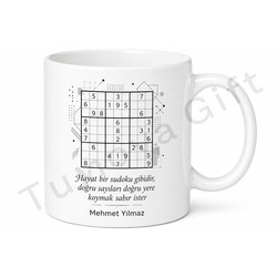 Sudoku Tutkunu Baba Yazılı Kupa Bardak Babalar Günü Hediyesi Özel Tasarım