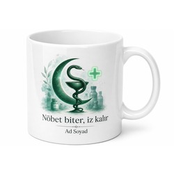 Eczane Kalfasına Özel Nöbetçi Eczane Temalı Kupa Bardak Hediye