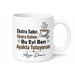 Ergen Çocuğu Olan Ebeveynlere Ekstra Sabır Ekstra Kafein Kupası Hediye