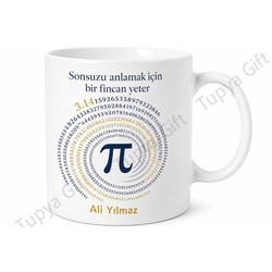 Pi Sayısı Temalı Matematik Severlere Özel Baskılı Kupa Bardak Hediye