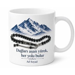 Oltu Taşı Tespihli Palandöken Dağı Erzurum Hatırası Kupa Bardak Hediye