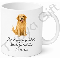 Köpekli Baskılı Kupa Bardak Köpek Severler İçin Hediye Porselen Mug