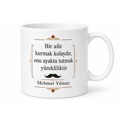 Ailenin Direği Baba Yazılı Kupa Bardak Babalar Günü Hediyesi Özel Tasarım