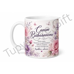 Babaanneme Hediye Kişiye Özel Baskılı Kupa Bardak Özel Tasarım Porselen Mug