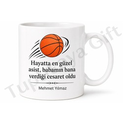 Basketbol Sever Baba Yazılı Kupa Bardak Babalar Günü Hediyesi Özel Tasarım
