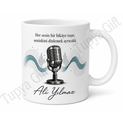 Podcaster Hediyesi Kişiye Özel Baskılı Kupa Bardak Podcast Severler İçin