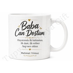 Baba Can Dostum Yazılı Kupa Bardak Babalar Günü Özel Tasarım Hediye