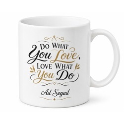 Do What You Love Baskılı Sevdiği İşi Yapanlara Özel Seramik Çay Kupası Hediye