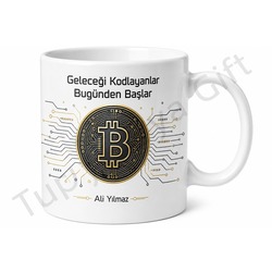Kripto Sever İçin Özel Baskılı Kupa Bardak Hediye Bitcoin Kripto Para