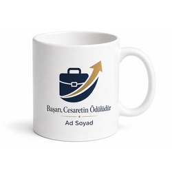 Kişiye Özel Meslek Logosu Baskılı Terfi ve Yeni İş Hediyesi Kupa Bardak
