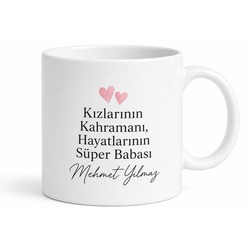 İki Kız Babası Yazılı Özel Kupa Bardak Babalar Günü Hediyesi
