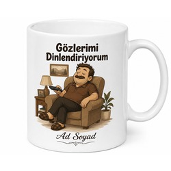 Koltukta Uyuyakalan Babalara Gözlerim Dinleniyor Esprili Kupa Bardak Hediye