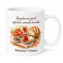 Babamla Pazar Kahvaltısı Yazılı Kupa Bardak Babalar Günü Hediyesi